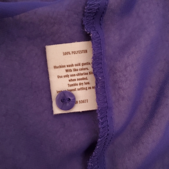 2/$20 🟠 Blue chiffon tank blouse button down - Picture 3 of 3